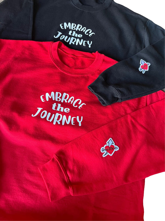Journey Sweatshirt unisex black red comfy gift self care