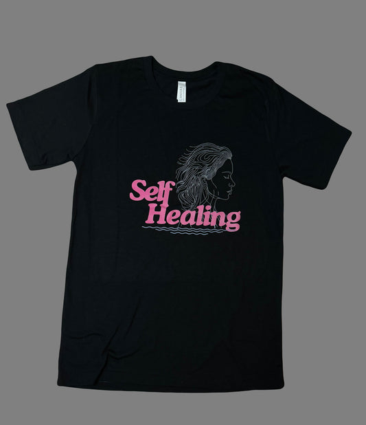 Black Tee Self Healing Flatlay